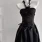 Summer style one dress three wear pure desire slim heavy bow suspender dress R2114