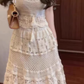 Pure outfit set casual green small flying sleeve top short skirt two-piece set R0835