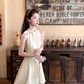 Polka dot halter neck dress summer daughter style temperament high-end off-shoulder dress R4583