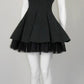Black halter neck waist A-line princess skirt homecoming dress R3548