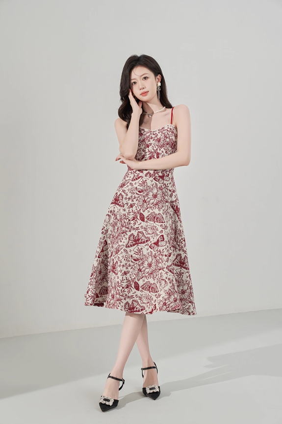 Women's suspender dress new style high-end French temperament waist slim summer skirt R4502