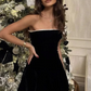 Minimalist Silky Women's Homecoming Dress Black Corset Short Prom Dress Party Dress RS2877