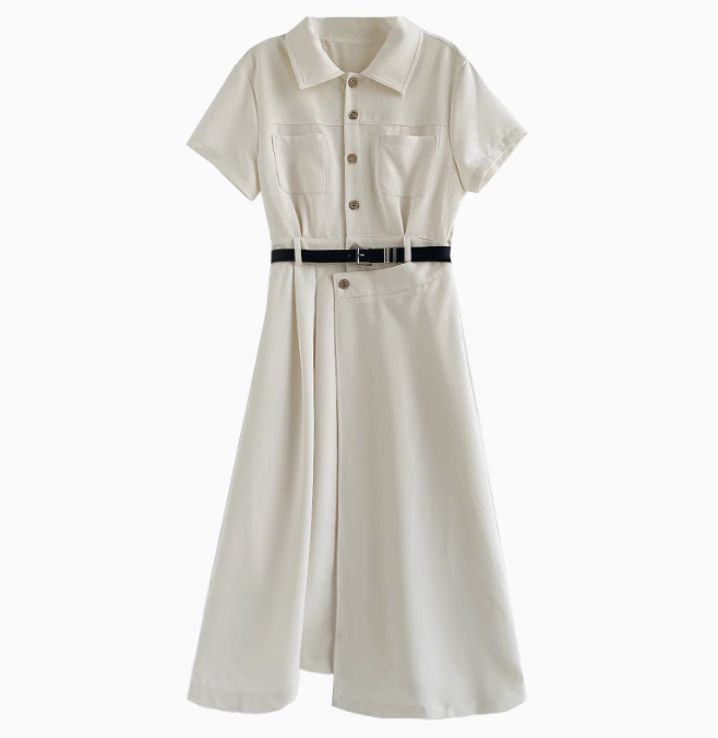 French style apricot dress new summer commuting interview dress R1910