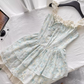 Sweet flying sleeves gentle floral waist princess dress R2008