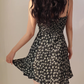 French fresh girl floral suspender skirt slim fit A-line holiday dress short skirt R2806