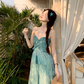 Fairy outfit: a halter neck tube top with small slings, mint green wide-leg pants, two-piece suit R1761