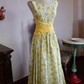 Vibrant Yellow-Floral Summer Dress A-Line Jewel Maxi Prom Dress RS668