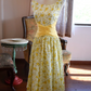 Vibrant Yellow-Floral Summer Dress A-Line Jewel Maxi Prom Dress RS668