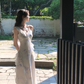 High-end V-neck dress new summer French design waist niche temperament long skirt R4334