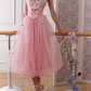 Princess Style Pink Birthday Dress A-Line Square Corset Midi Prom Dress RS669