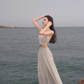 Sexy backless sleeveless dress hollow cold temperament long dress R0486
