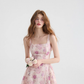 Floral suspender skirt with pink mini skirt R2662