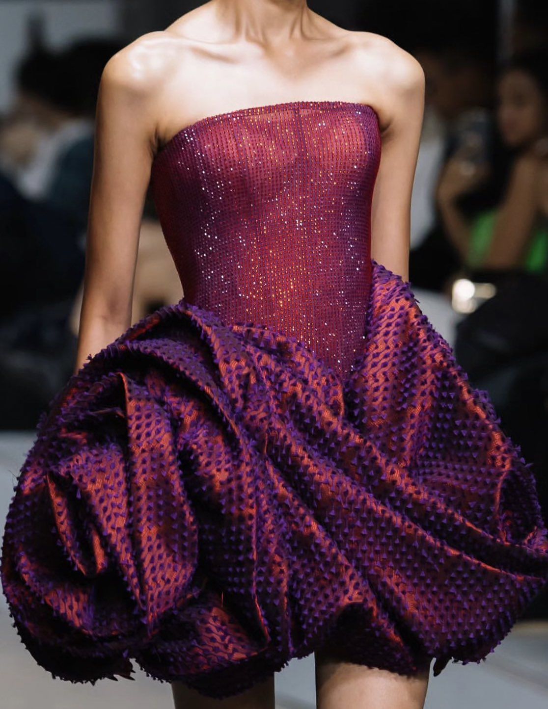 Dark reddish brown tube top waist bud design skirt short skirt homecoming dress R3823