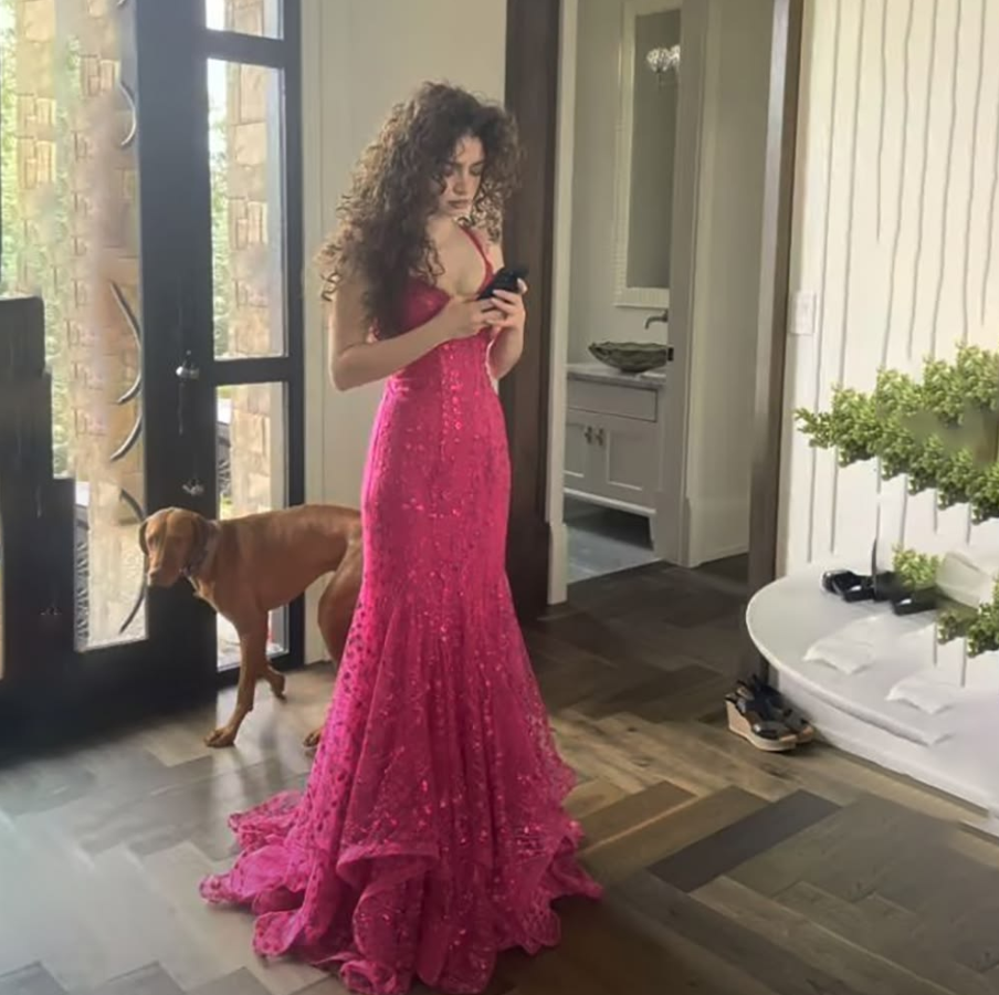 Embroidered Flowy Tulle Corset Prom Gown , Barbie Pink Women's Maxi Party Dress RS2411