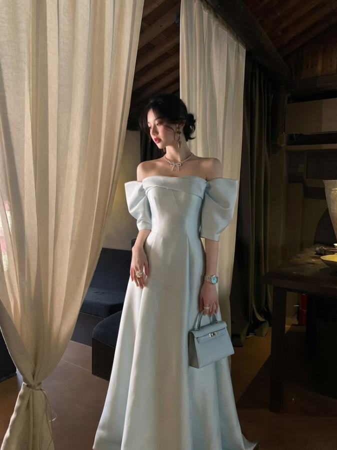 Sparkly Silky Satin Prom Gown White Women's Corset Maxi Birthday Dress Evening Dress RS2946