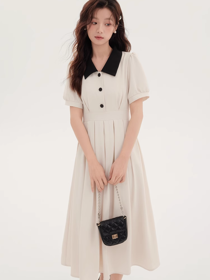 French style shirt dress with waist for summer 2025 new formal occasion dress R2367