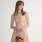 French floral short skirt pink suspender dress short holiday wear skirt R2716