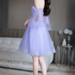 Dreamy Lavender Homecoming Dress , Puffy Chiffon Corset Short Prom Dress RS1696