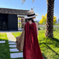 Travel wear red long skirt loose slim print skirt island vacation halter dress R1762