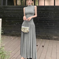 Maillard outfit suit, mature style, fashionable and stylish sleeveless top and skirt, two-piece suit R0481
