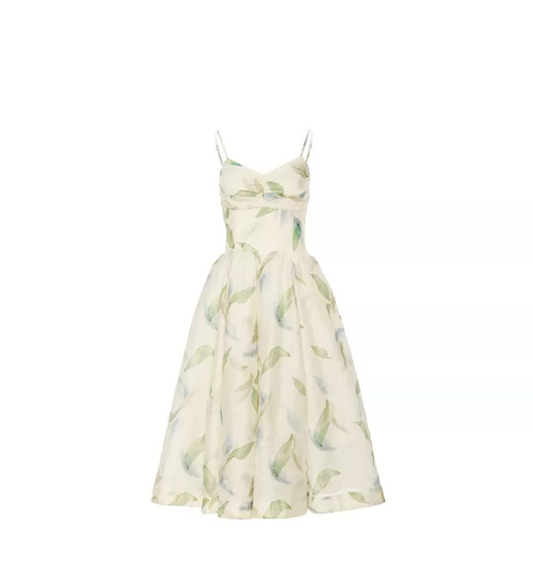 Fresh Pastel Yellow Summer Dress A-Line Spaghetti Straps Corset Maxi Women Dress RS697