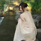New Chinese style ancient town travel outfit ramie backless dress design photo skirt R1629