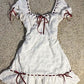 White square collar youthful cute waist mini skirt homecoming dress R2723