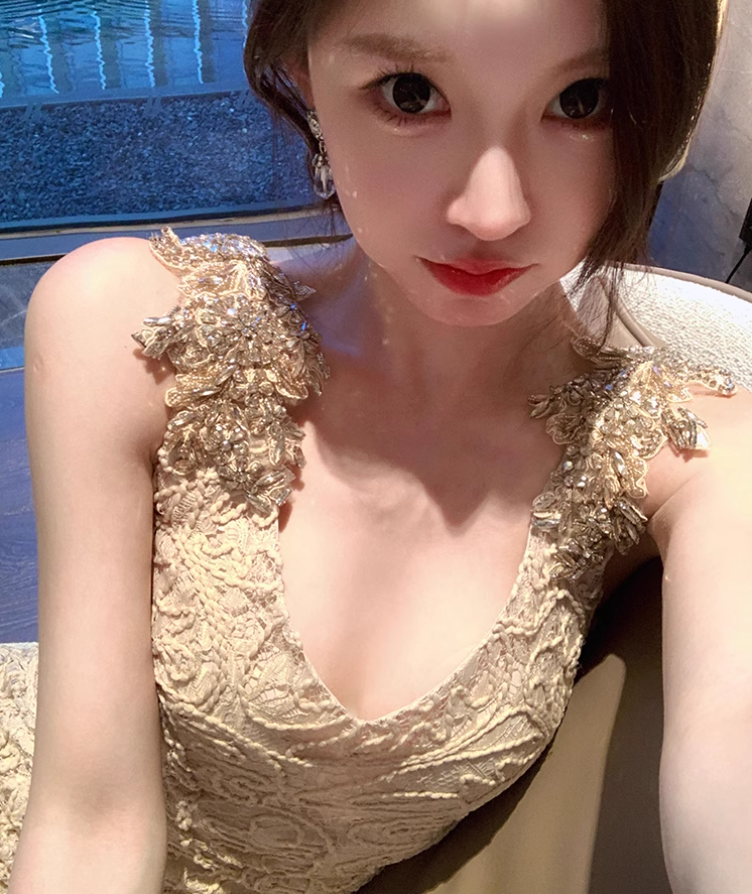 Birthday party small dress skirt high-end niche daughter temperament suspender dress R1800