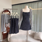 2025 floral dress suspenders versatile cardigan sweet hot girl design retro French top R0289