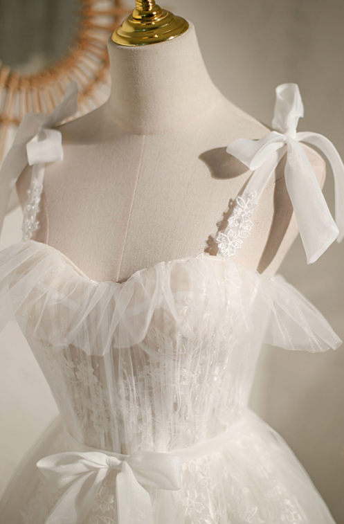 Gentle White Homecoming Dress , Tulle Hazy Corset Short Prom Dress RS1697