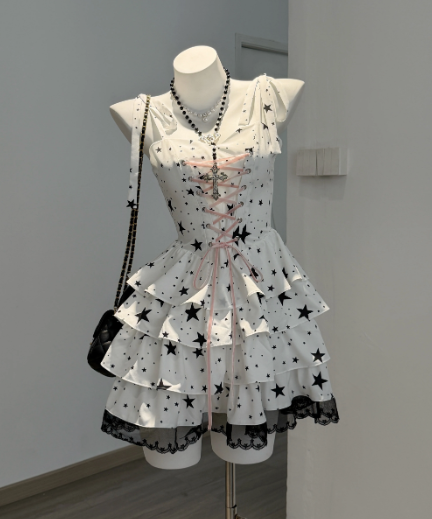 Fashion White Homecoming Dress Ruffled A-Line Spaghetti Straps Corset Mini Prom Dress RS678