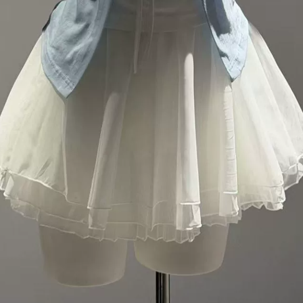 Gentle Blue and White Homecoming Dress A-Line Jewel Corset Mini Summer Dress RS682