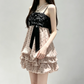 Fashion Splicing Style Homecoming Dress A-Line Spaghetti Straps Polka Dots Mini Prom Dress RS683