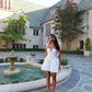 White suspender deep V sexy tube top A-line figure showing princess dress homecoming dress R2442