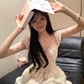Sweet design small flying sleeve floral top 2025 pure desire style lace cake skirt suit R1386