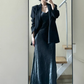 Large size French royal sister retro black suit jacket light luxury evening dress suspender skirt R1884