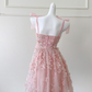Sweet Pink Sequin Homecoming Dress A-Line Spaghetti Straps Applique Corset Mini Birthday Dress RS686