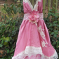 Charming Barbie Pink Party Dress A-Line Spaghetti Straps Lace Hem Maxi Prom Dress RS703