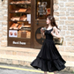 French style white sling long skirt for women summer temperament waist dress R3830