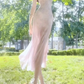 Tea break French floral suspender dress new style holiday style slim fit figure temperament long dress R0474