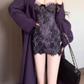 French high-end loose coat 2025 pure hot girl lace stitching dress R1297