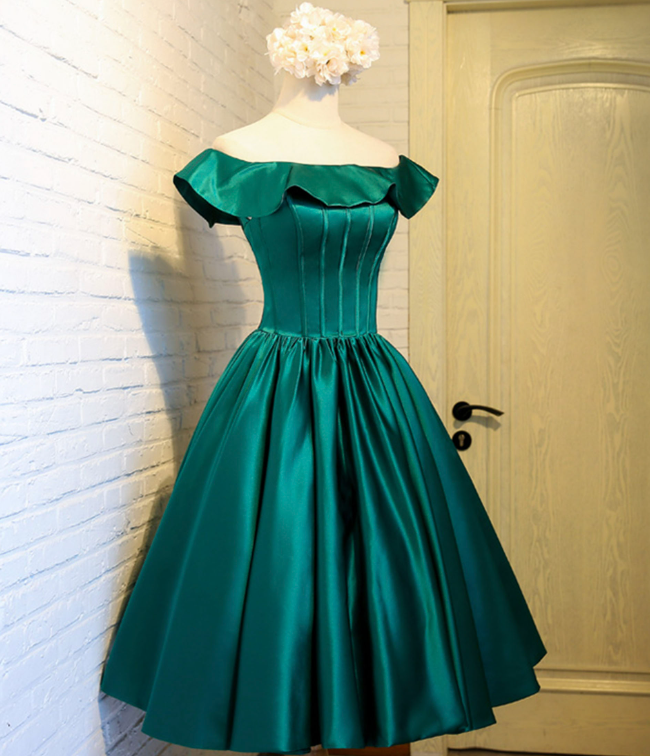 Sparkly Green Homecoming Dress , Silky Satin Corset Short Prom Dress RS1698
