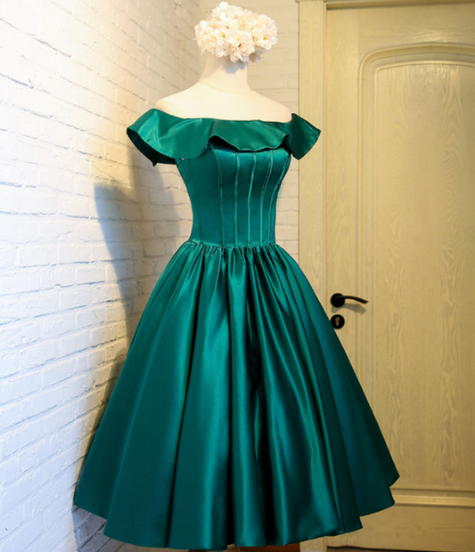 Sparkly Green Homecoming Dress , Silky Satin Corset Short Prom Dress RS1698