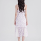 French design niche fishtail skirt sweet pure desire mid-length skirt purple floral suspender dress R4145