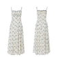 French floral suspender dress tea break small fresh sleeveless long dress R2691