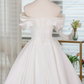 Cute White A-line Bateau Satin Corset Mini Prom Dress Homecoming Dress RS505