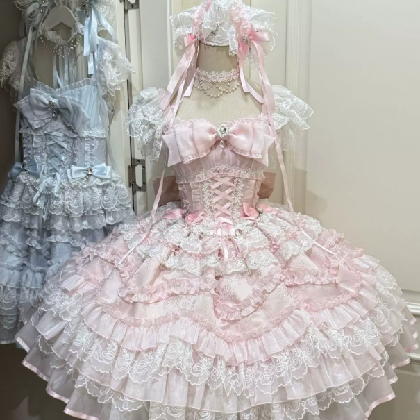 Classy Pink Multi-layered Hem Homecoming Dress A-Line Square Bow-knot Mini Quinceanera Dress RS692