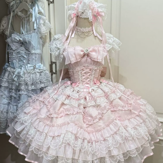 Classy Pink Multi-layered Hem Homecoming Dress A-Line Square Bow-knot Mini Quinceanera Dress RS692