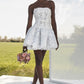 White lace pure tube top waist slim short skirt homecoming dress R3666
