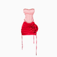 Embroidered tube top 2025 plus size design three-dimensional rose skirt suit R1248